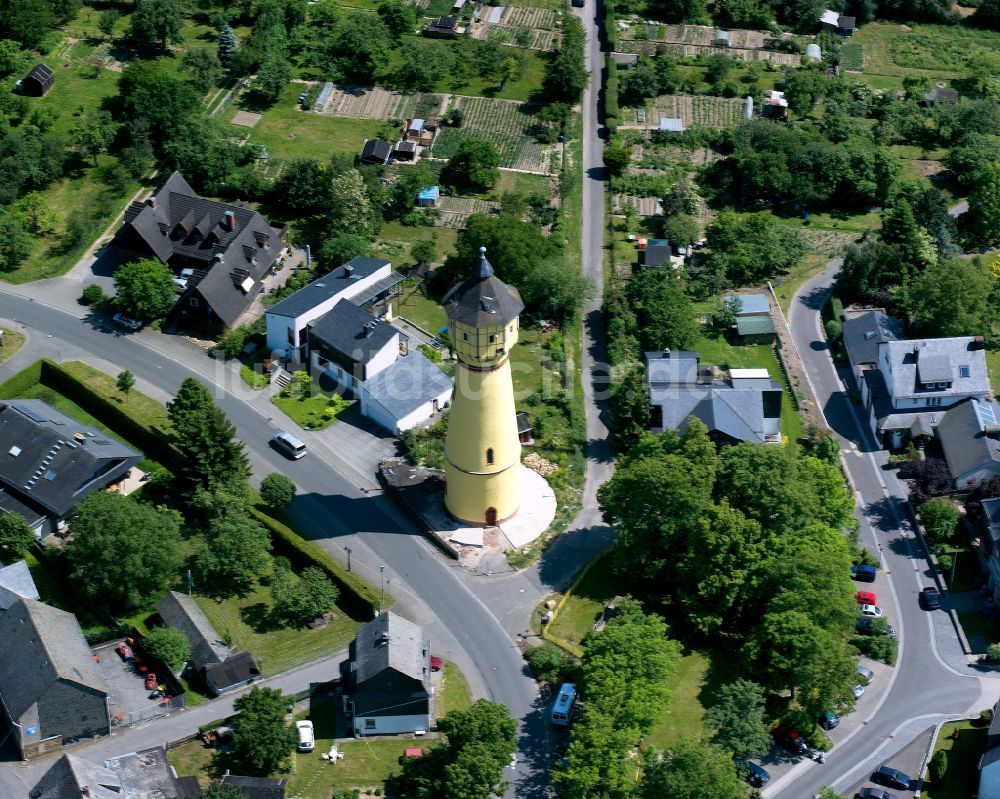 Luftaufnahme Kirchberg (Hunsrück) - Industriedenkmal Wasserturm in Kirchberg (Hunsrück) im Bundesland Rheinland-Pfalz, Deutschland