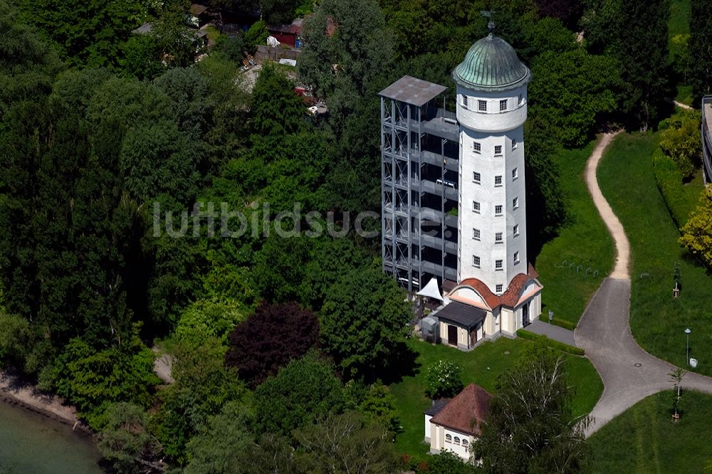 Luftaufnahme Konstanz - Industriedenkmal Wasserturm in Konstanz im Bundesland Baden-Württemberg, Deutschland