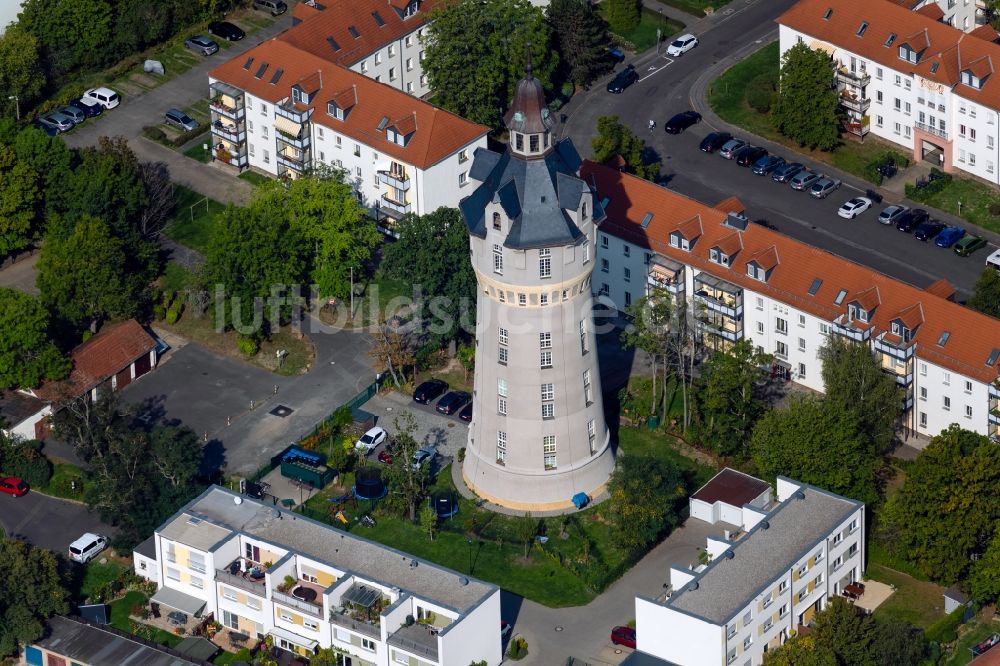 Luftaufnahme Markkleeberg - Industriedenkmal Wasserturm in Markkleeberg im Bundesland Sachsen