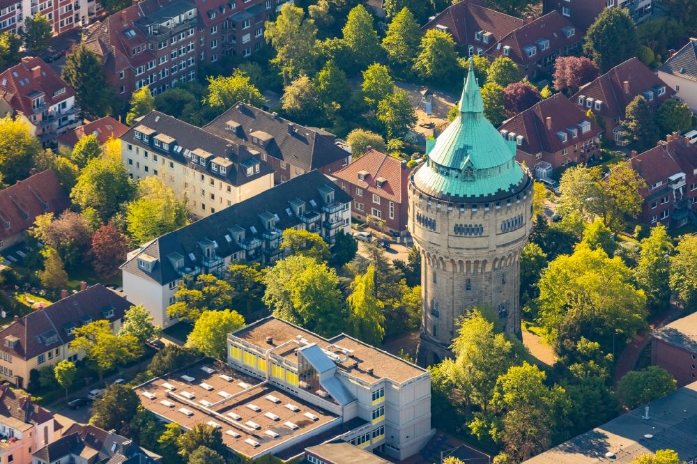 Münster aus der Vogelperspektive: Industriedenkmal Wasserturm im Ortsteil Geist in Münster im Bundesland Nordrhein-Westfalen, Deutschland