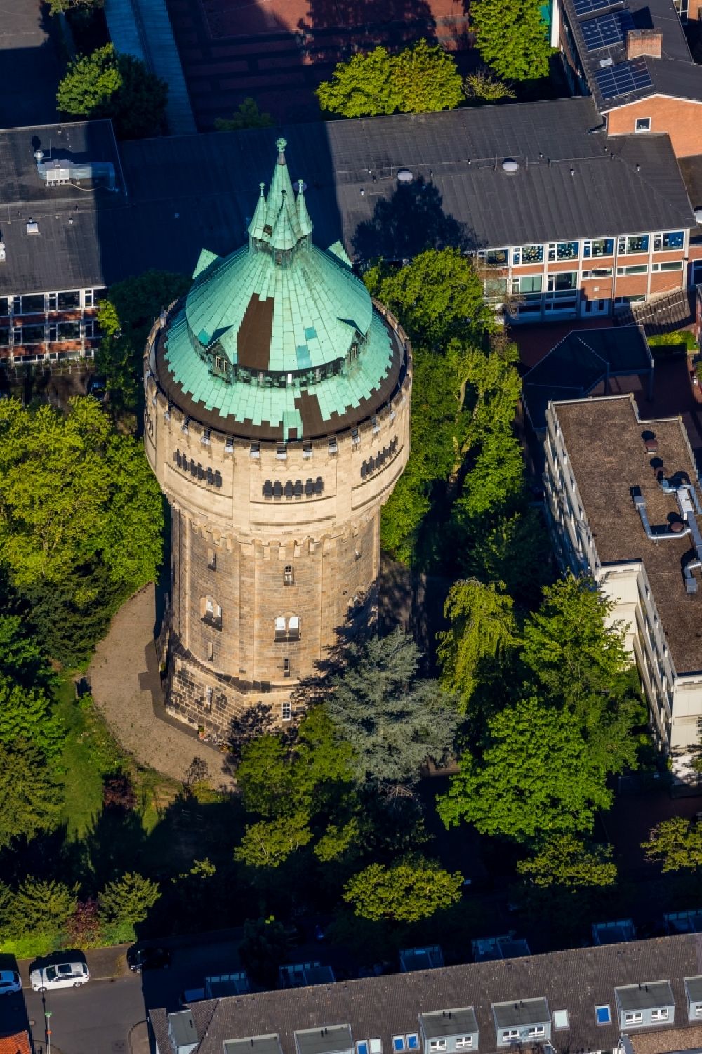 Luftbild Münster - Industriedenkmal Wasserturm im Ortsteil Geist in Münster im Bundesland Nordrhein-Westfalen, Deutschland