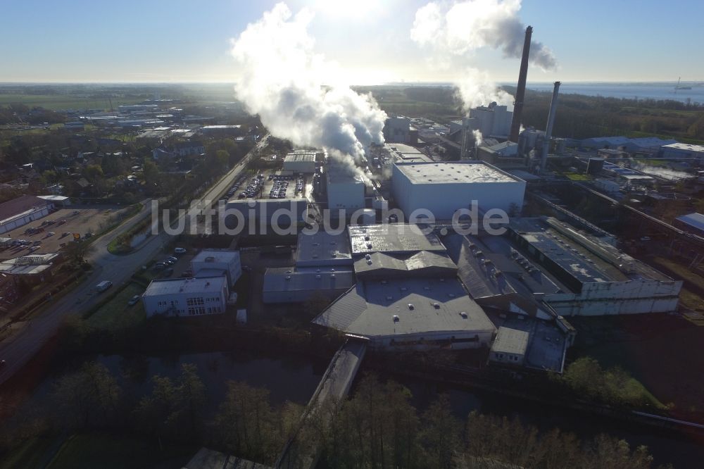 Glückstadt aus der Vogelperspektive: Industriegebiet der Steinbeis Papier GmbH in Glückstadt im Bundesland Schleswig-Holstein