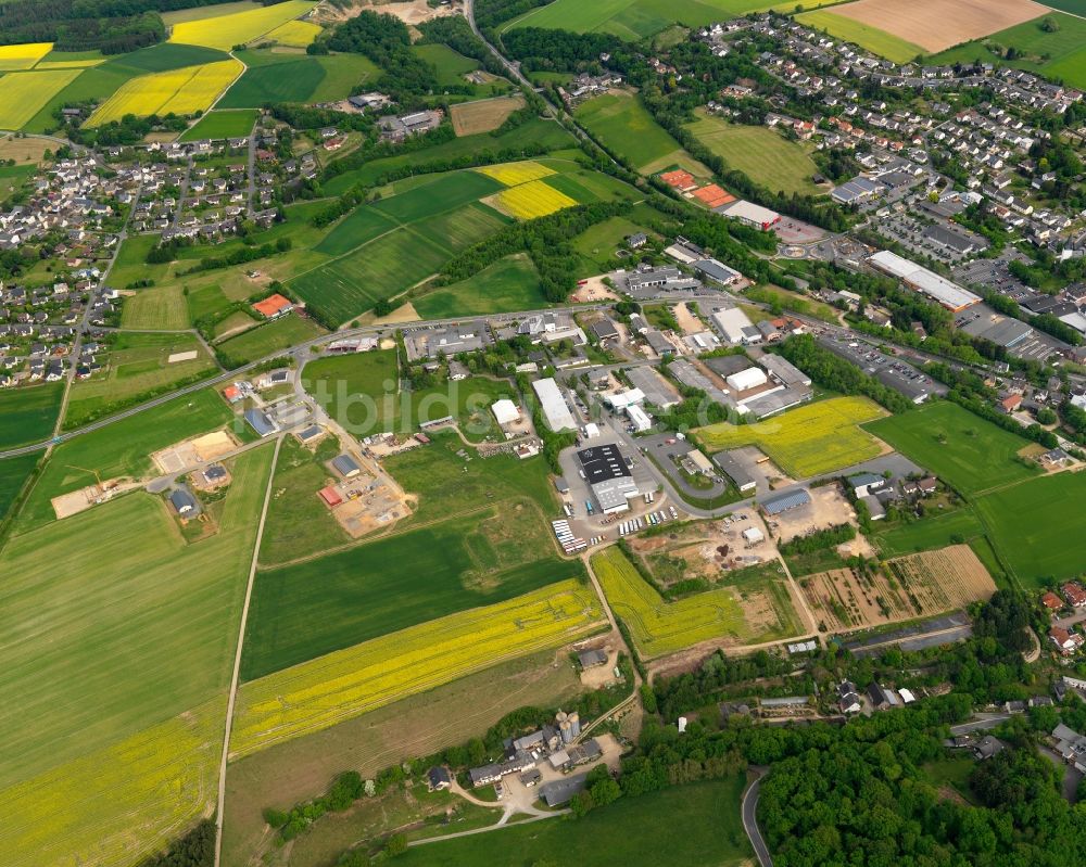 Nastätten aus der Vogelperspektive: Industriegebiet im Westen von Nastätten im Bundesland Rheinland-Pfalz