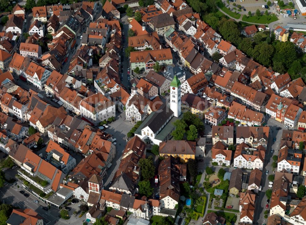 Luftaufnahme Wangen - Innenstadt und des Altstadt - Zentrums von Wangen im Bundesland Baden-Württemberg