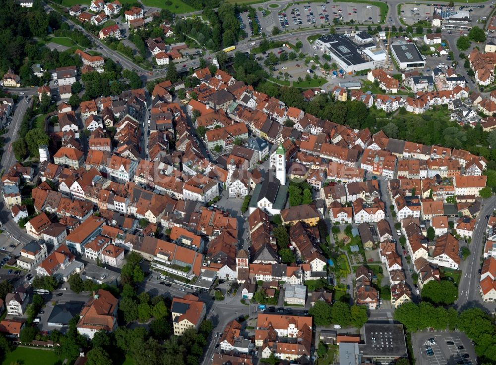 Wangen von oben - Innenstadt und des Altstadt - Zentrums von Wangen im Bundesland Baden-Württemberg