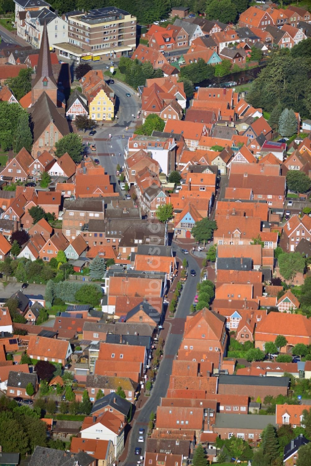 Luftbild Otterndorf - Innenstadt entlang der Marktstraße von Otterndorf im Bundesland Niedersachsen