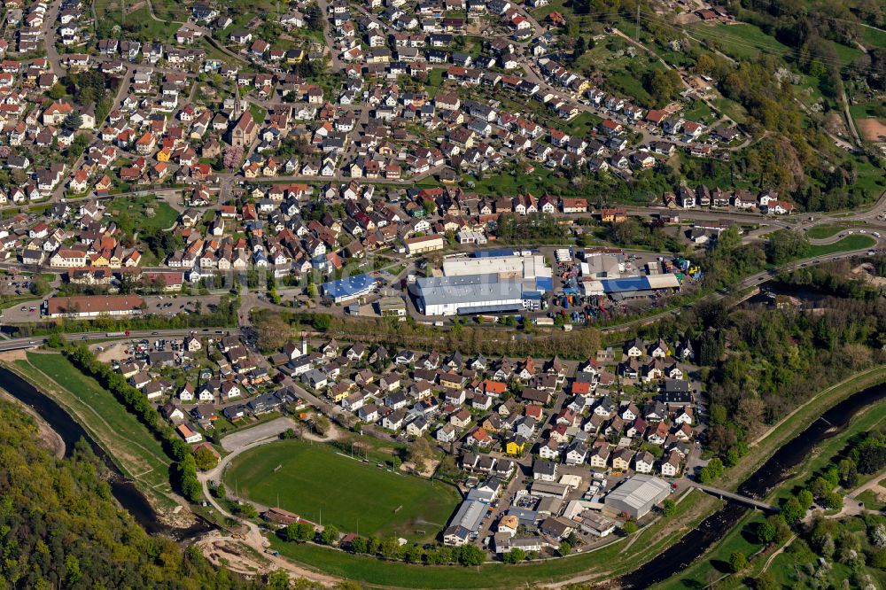 Luftaufnahme Gaggenau - Innenstadt in Gaggenau im Bundesland Baden-Württemberg, Deutschland