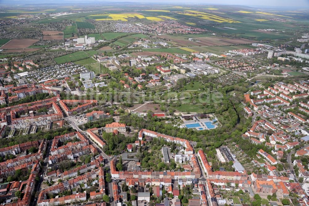 Luftaufnahme Erfurt - Innenstadt im Ortsteil Andreasvorstadt in Erfurt im Bundesland Thüringen, Deutschland