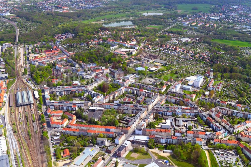 Görlitz aus der Vogelperspektive: Innenstadt im Ortsteil Südstadt in Görlitz im Bundesland Sachsen, Deutschland