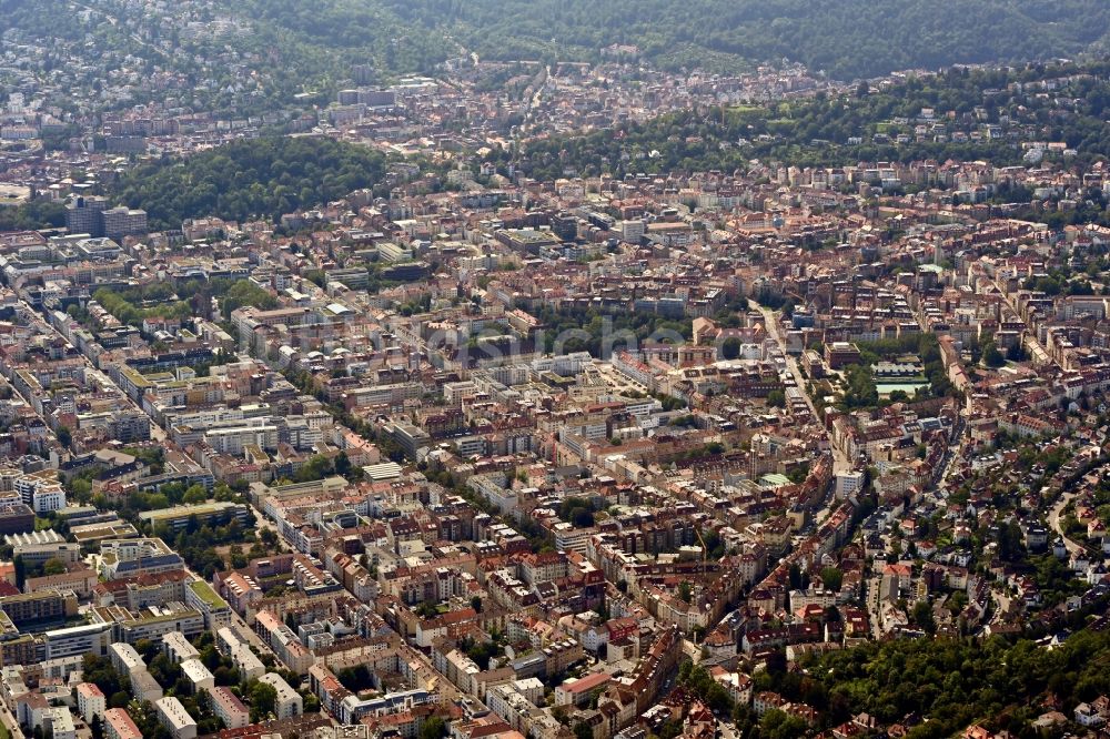 Luftaufnahme Stuttgart - Innenstadt in Stuttgart im Bundesland Baden-Württemberg, Deutschland