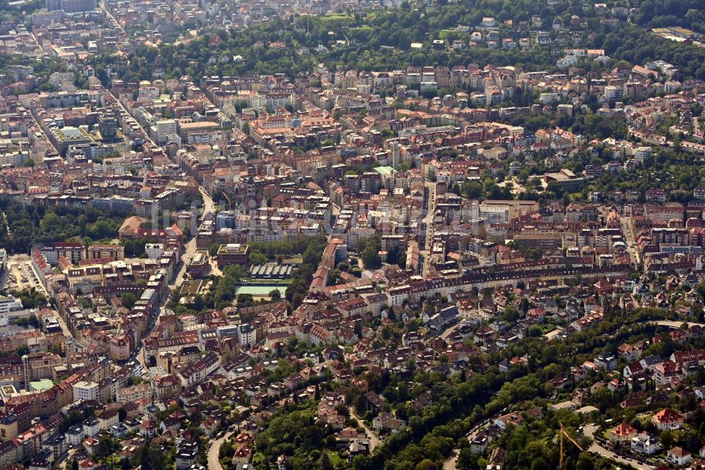 Stuttgart von oben - Innenstadt in Stuttgart im Bundesland Baden-Württemberg, Deutschland