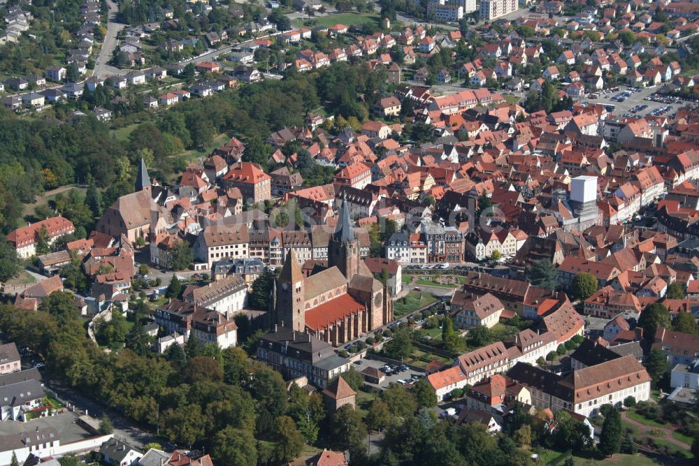 Weissenburg im Elsass / Wissembourg aus der Vogelperspektive: Innenstadt von Weissenburg
