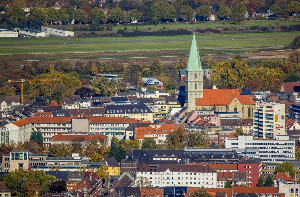 Hamm aus der Vogelperspektive: Innenstadtansicht mit Kirchengebäude der Pauluskirche in Hamm im Bundesland Nordrhein-Westfalen, Deutschland