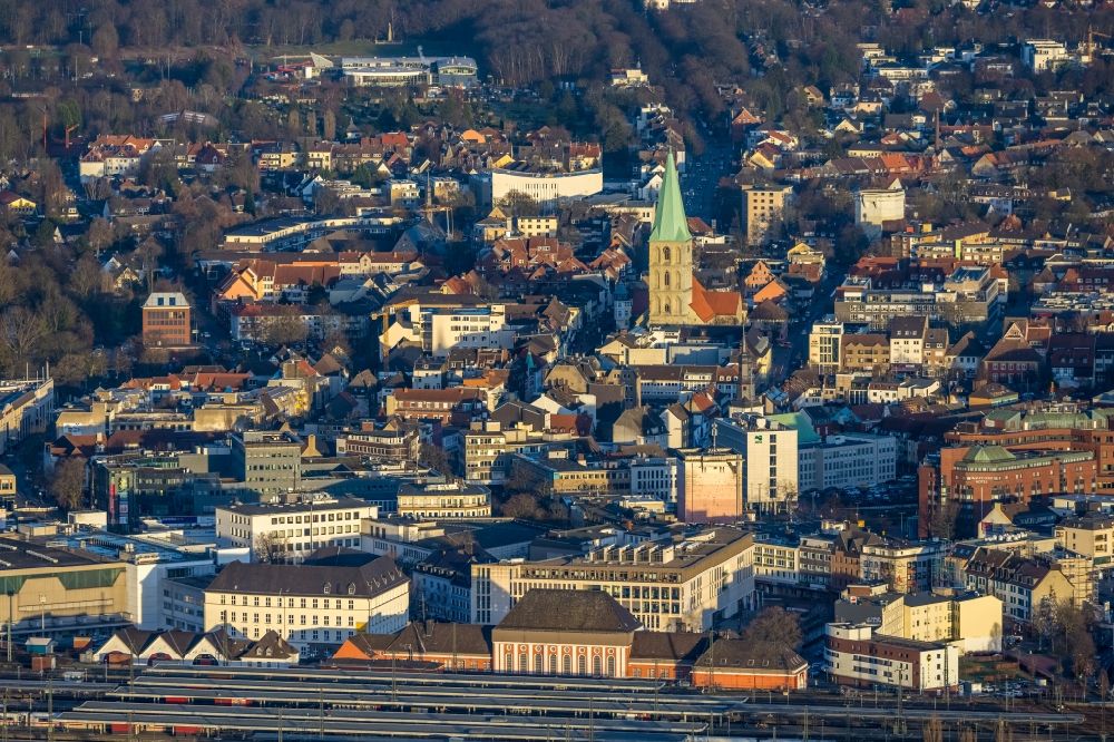 Luftbild Hamm - Innenstadtansicht mit Kirchengebäude der Pauluskirche in Hamm im Bundesland Nordrhein-Westfalen, Deutschland