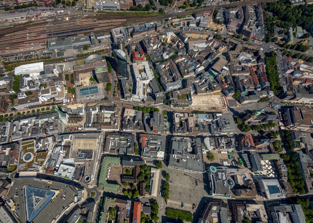 Luftaufnahme Dortmund - Innenstadtbereich in Dortmund im Bundesland Nordrhein-Westfalen, Deutschland