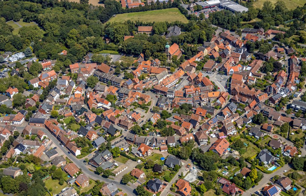 Luftaufnahme Drensteinfurt - Innenstadtbereich in Drensteinfurt im Bundesland Nordrhein-Westfalen, Deutschland