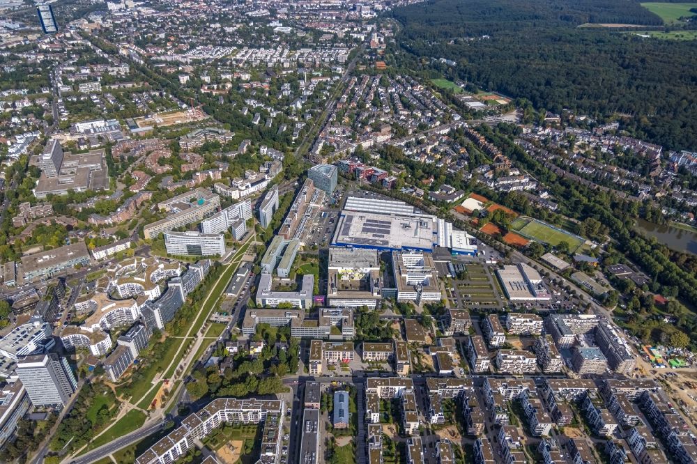 Luftbild Düsseldorf - Innenstadtbereich entlang der Schlüterstraße - Walter-Eucken-Straße - Hohenzollernallee in Düsseldorf im Bundesland Nordrhein-Westfalen, Deutschland