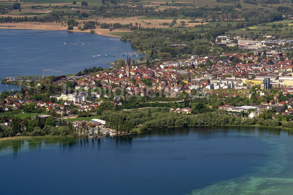 Luftbild Radolfzell am Bodensee - Innenstadtbereich an den Uferbereichen des Bodensee in Radolfzell am Bodensee im Bundesland Baden-Württemberg, Deutschland