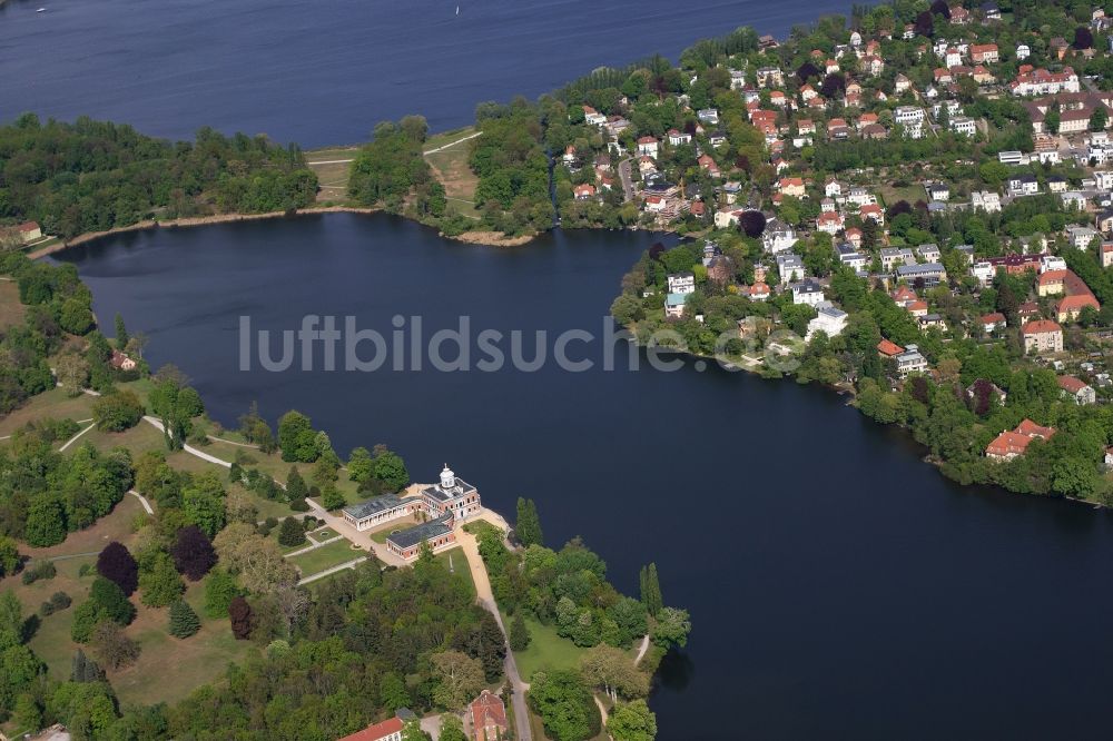 Luftbild Potsdam - Innenstadtbereich an den Uferbereichen Heiliger See in Potsdam im Bundesland Brandenburg, Deutschland