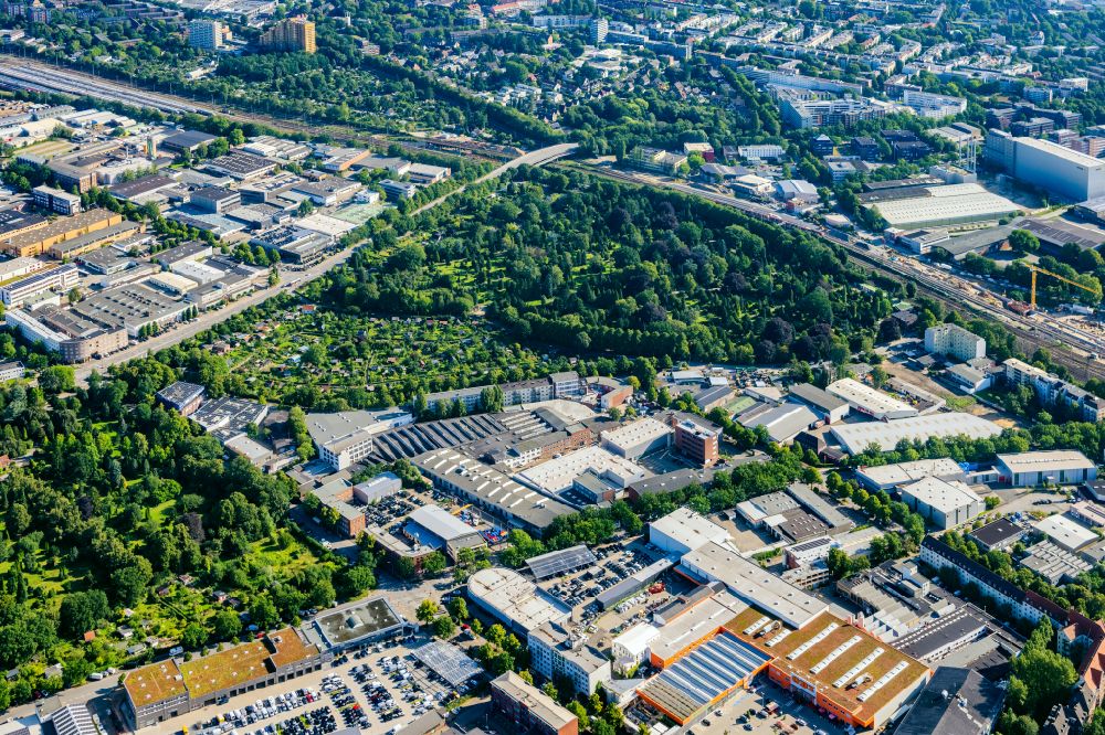 Hamburg von oben - Innovationspark Entwicklungsgebiet Gewerbeflächen Vorhornweg in Hamburg, Deutschland