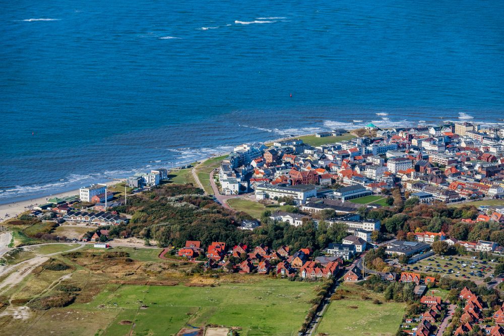 Luftbild Norderney - Insel Norderney mit Ortsbereich und Uferbereich in Norderney im Bundesland Niedersachsen, Deutschland