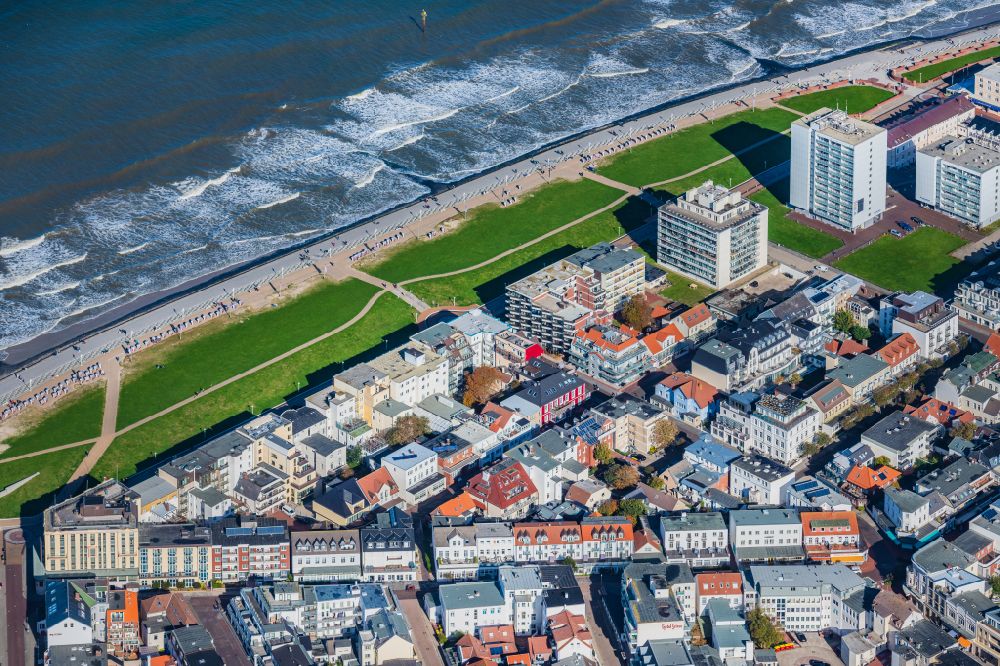Luftbild Norderney - Insel Norderney mit Ortsbereich und Uferbereich in Norderney im Bundesland Niedersachsen, Deutschland