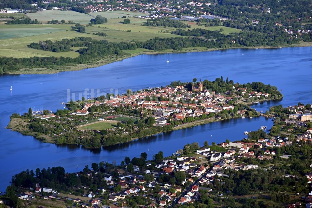 Luftaufnahme Werder (Havel) - Insel mit Ortsbereich in Werder (Havel) im Bundesland Brandenburg, Deutschland
