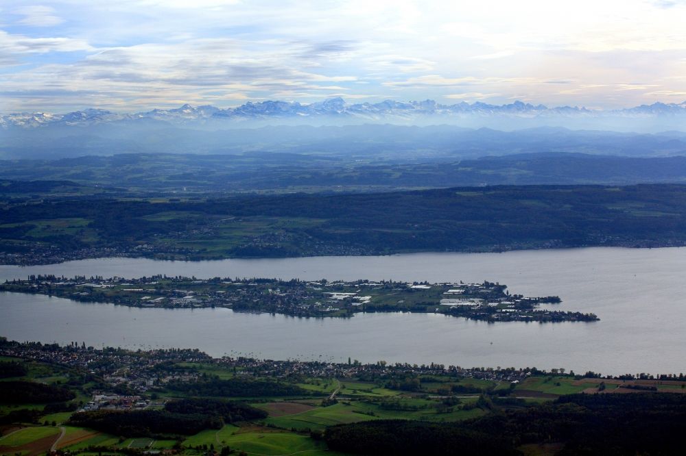 Luftbild Reichenau - Insel Reichenau im Bodensee im Bundesland Baden-Württemberg, Deutschland