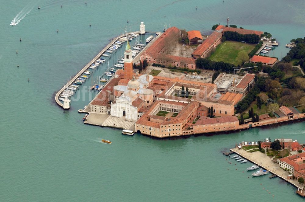 San Giorgio Maggiore von oben - Insel San Giorgio Maggiore in der Provinz Venedig in Italien