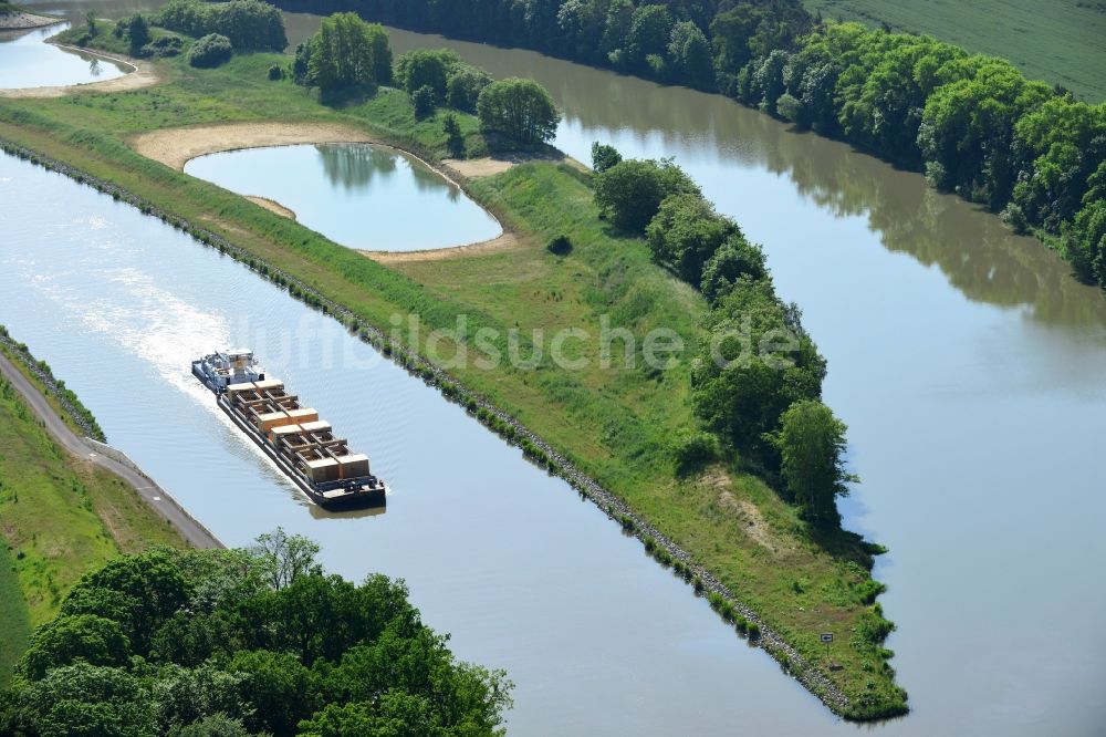 Nielebock-Seedorf von oben - Insel Seedorf im Elbe-Havel-Kanal bei Nielebock-Seedorf im Bundesland Sachsen-Anhalt