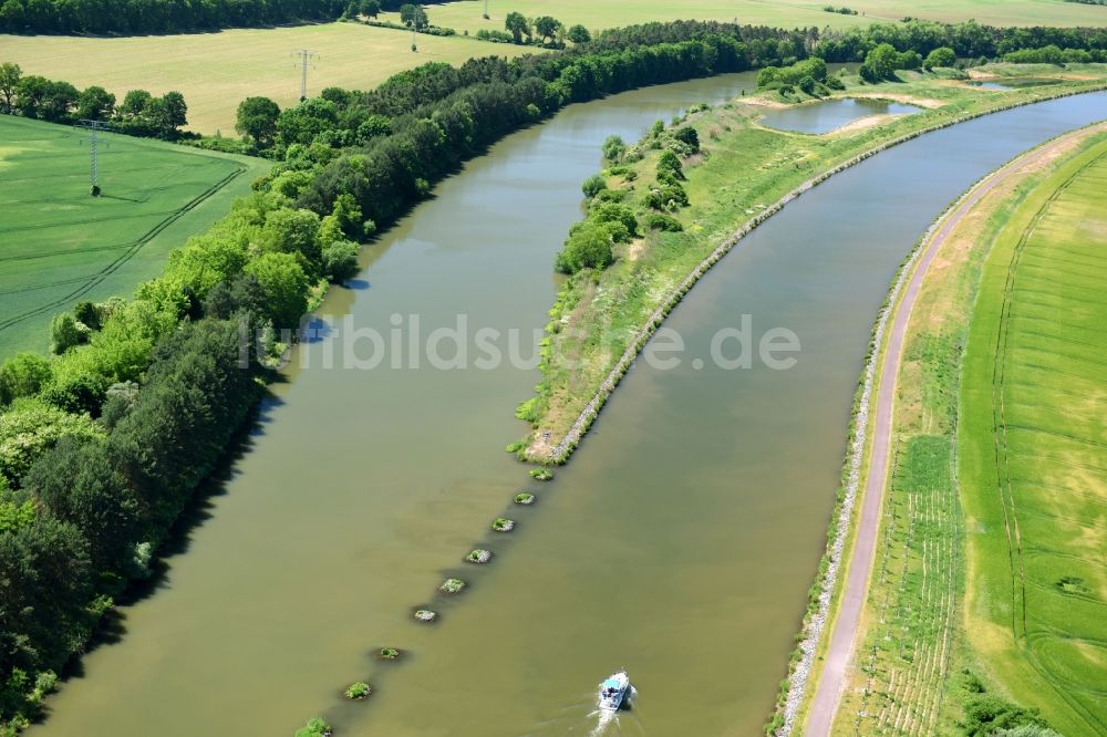 Seedorf von oben - Insel Seedorf im Elbe-Havel-Kanal bei Nielebock-Seedorf im Bundesland Sachsen-Anhalt