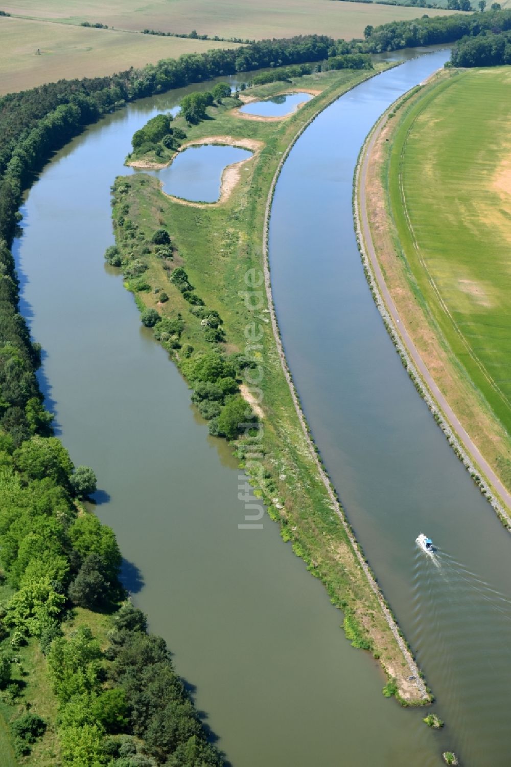 Seedorf aus der Vogelperspektive: Insel Seedorf im Elbe-Havel-Kanal bei Nielebock-Seedorf im Bundesland Sachsen-Anhalt