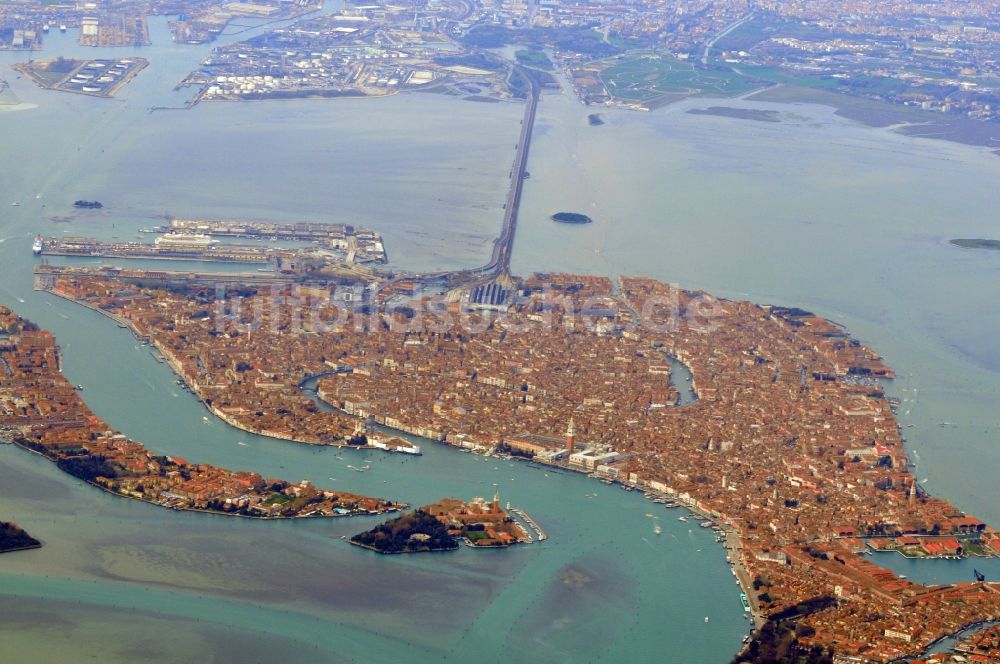 Venedig von oben - Insel Venedig in der gleichnamigen Provinz in Italien