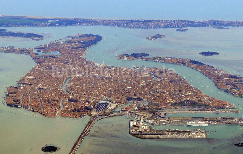 Venedig von oben - Insel Venedig in der gleichnamigen Provinz in Italien