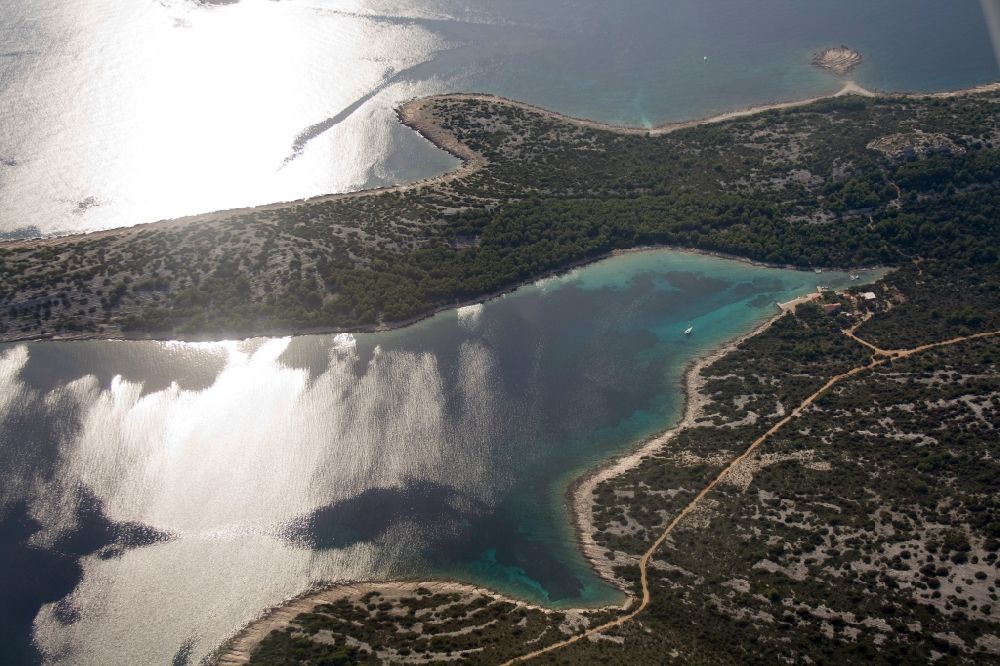 Luftbild Sibenik - Inselgruppe vor der Stadt Sibenik in der Provinz Sibenik-Knin in Kroatien