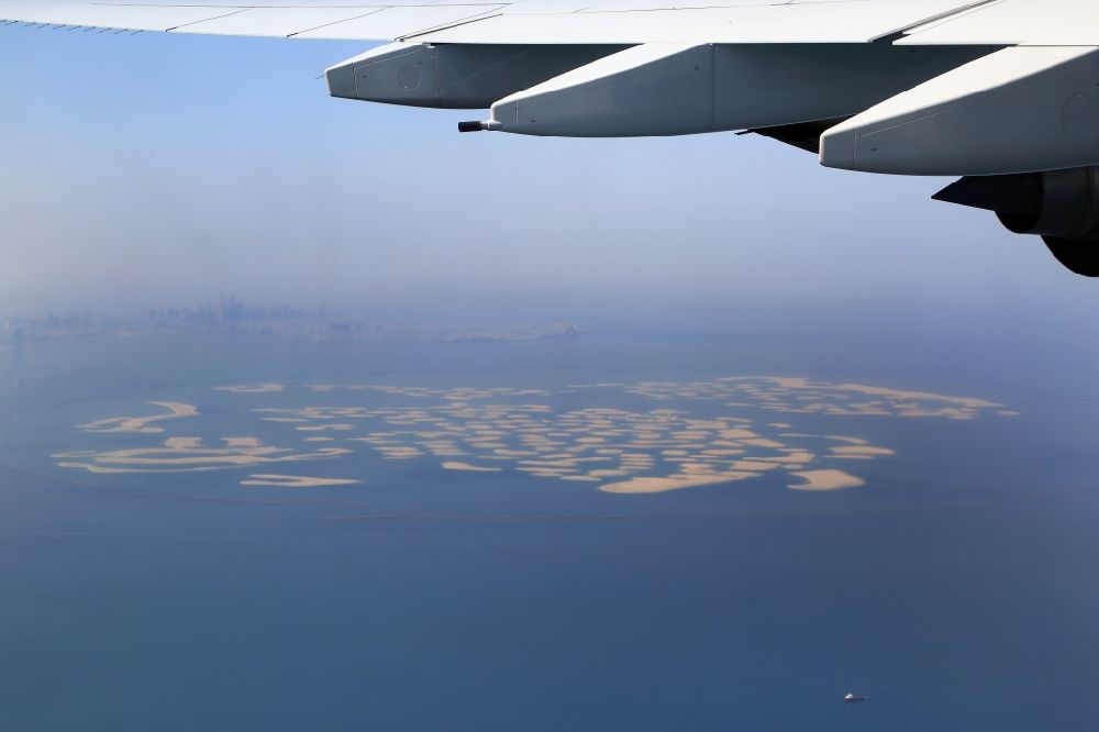 Luftaufnahme Dubai - Inselgruppe The World in Dubai, Vereinigte Arabische Emirate