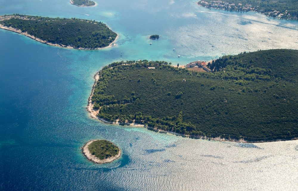 Luftbild Korcula - Inseln bei Korcula in der Adria in Kroatien