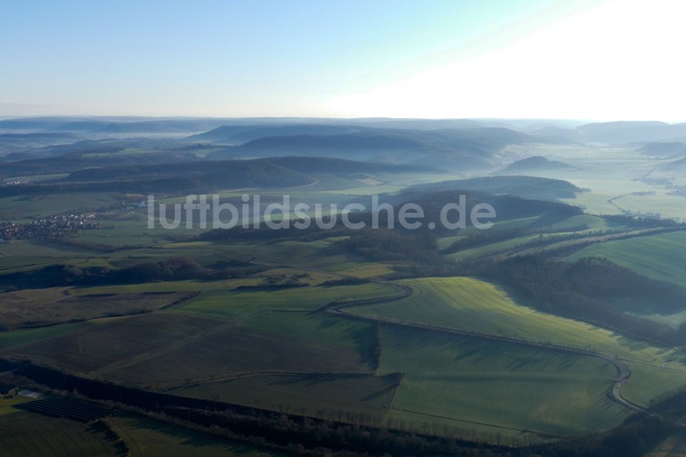 Teistungen von oben - Inversions - Wetterlage am Horizont in Teistungen im Bundesland Thüringen, Deutschland