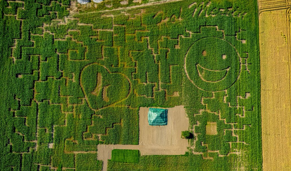 Luftbild Grevel - Irrgarten - Labyrinth in Grevel im Bundesland Nordrhein-Westfalen, Deutschland