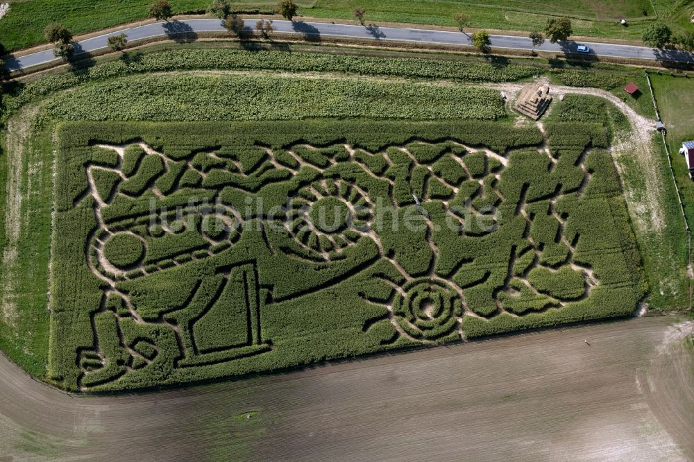 Luftbild Lohme - Irrgarten - Labyrinth Das Grüne Labyrinth Rügen am Blandow in Lohme im Bundesland Mecklenburg-Vorpommern, Deutschland