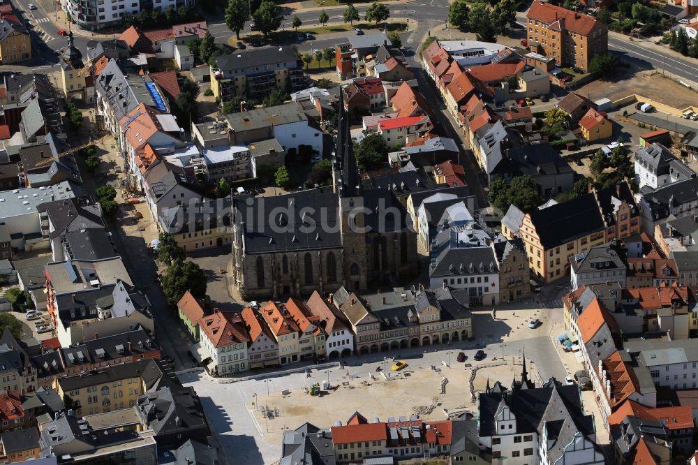 Luftaufnahme Saalfeld - Johanneskirche in Saalfeld im Bundesland Thüringen
