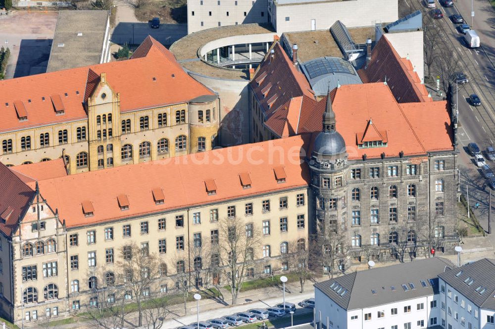 Luftaufnahme Magdeburg - Justizgebäude des Landgericht Magdeburg an der Halberstädter Straße im Stadtteil Sudenburg