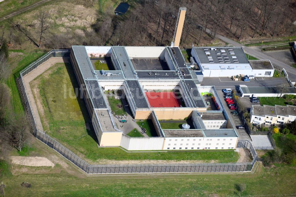 Aschaffenburg von oben - Justizvollzugsanstalt in Aschaffenburg im Bundesland Bayern, Deutschland
