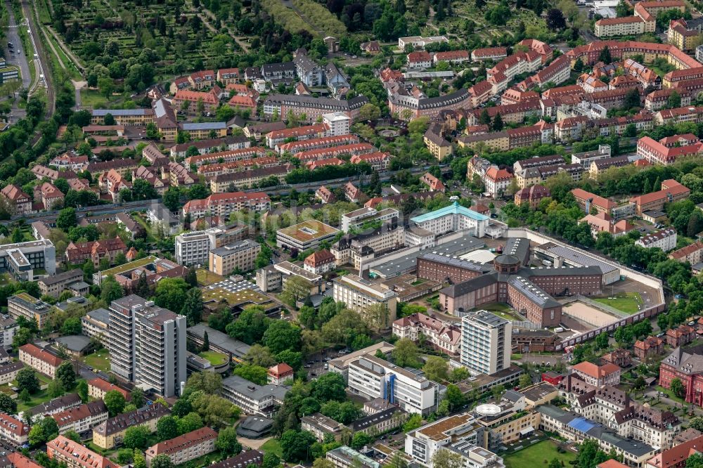 Luftaufnahme Freiburg im Breisgau - Justizvollzugsanstalt Freiburg im Bundesland Baden-Württemberg, Deutschland