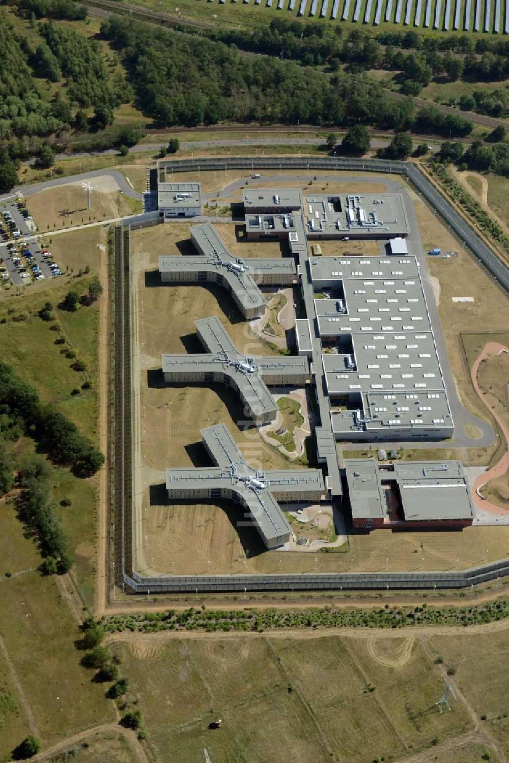 Luftaufnahme Großbeeren - Justizvollzugsanstalt JVA in Großbeeren im Bundesland Brandenburg
