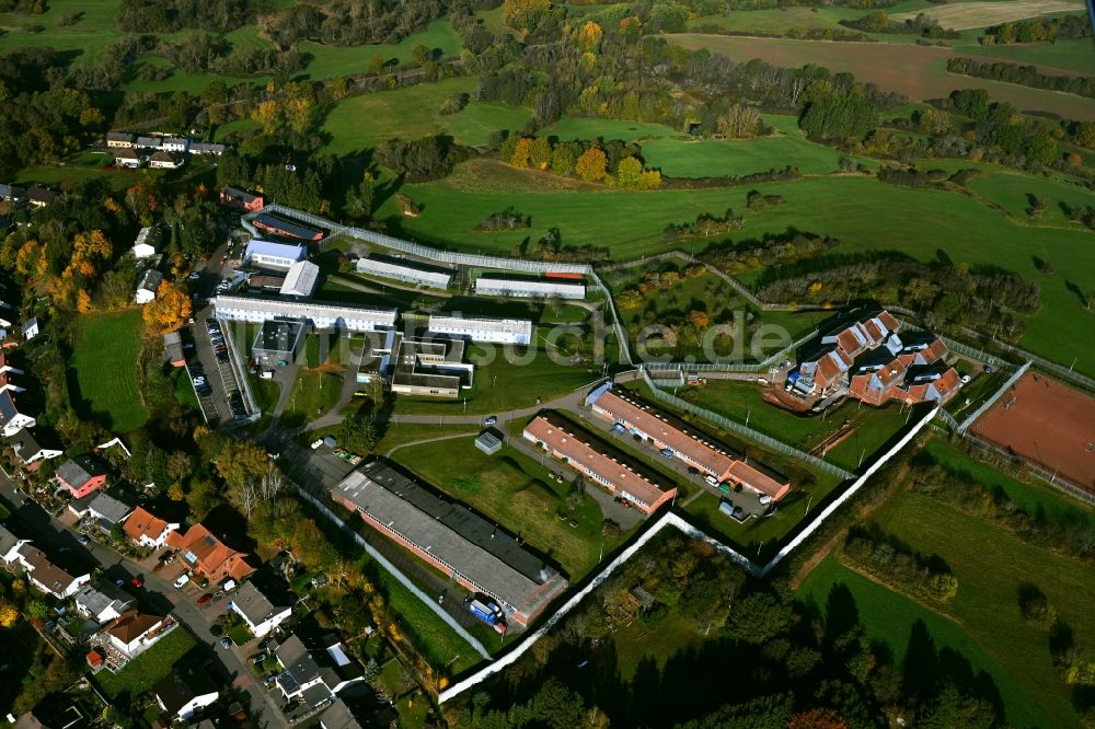 Ottweiler von oben - Justizvollzugsanstalt JVA in Ottweiler im Bundesland Saarland, Deutschland
