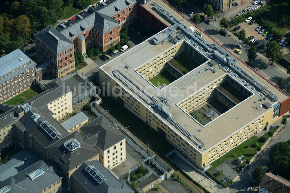 Luftaufnahme Chemnitz - Justizzentrum Chemnitz Kaßberg in der Innenstadt von Chemnitz im Bundesland Sachsen