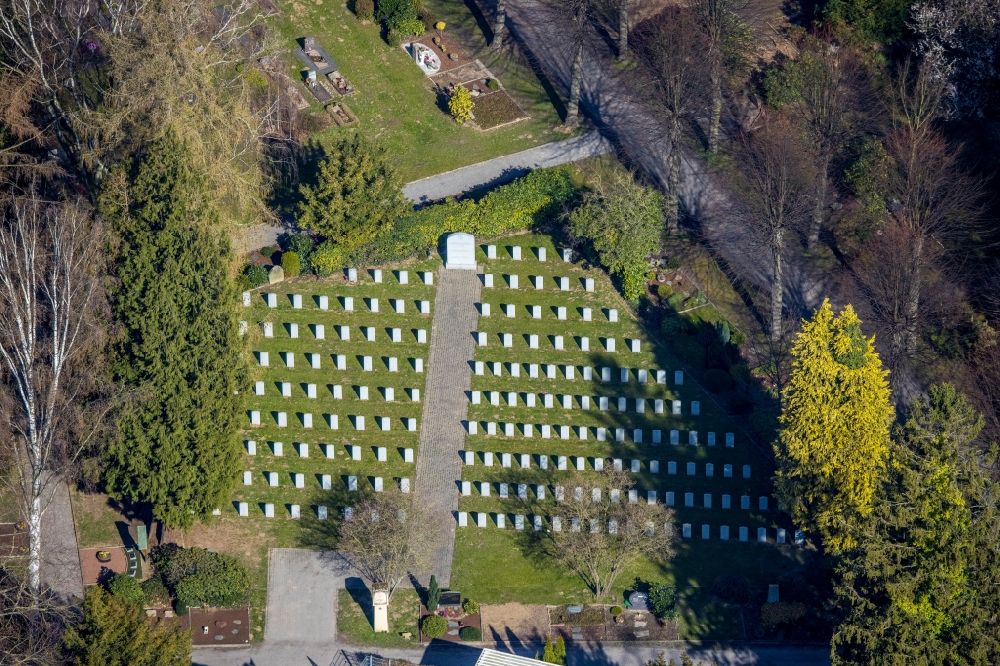 Luftbild Werl - Kanadischer Bereich auf dem Parkfriedhof in Werl im Bundesland Nordrhein-Westfalen, Deutschland