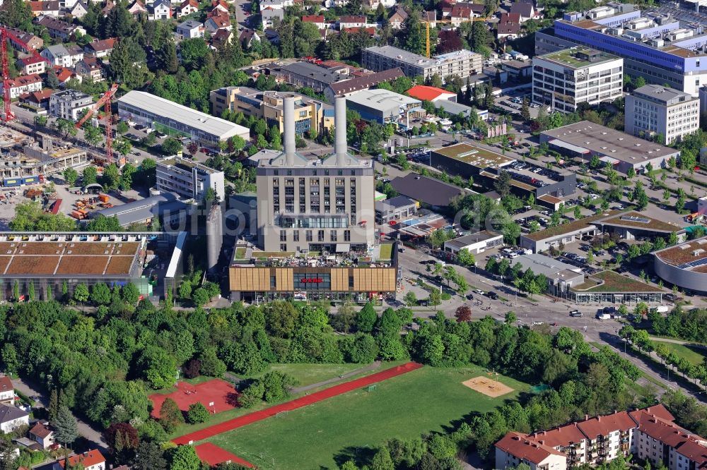 München von oben - KARE Möbelhaus im Kraftwerk in der Drygalski-Allee in München im Bundesland Bayern