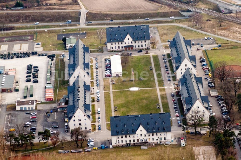 Schwetzingen von oben - Kaserne und Truppenübungsplatz der US-Armee in Schwetzingen im Bundesland Baden-Württemberg, Deutschland